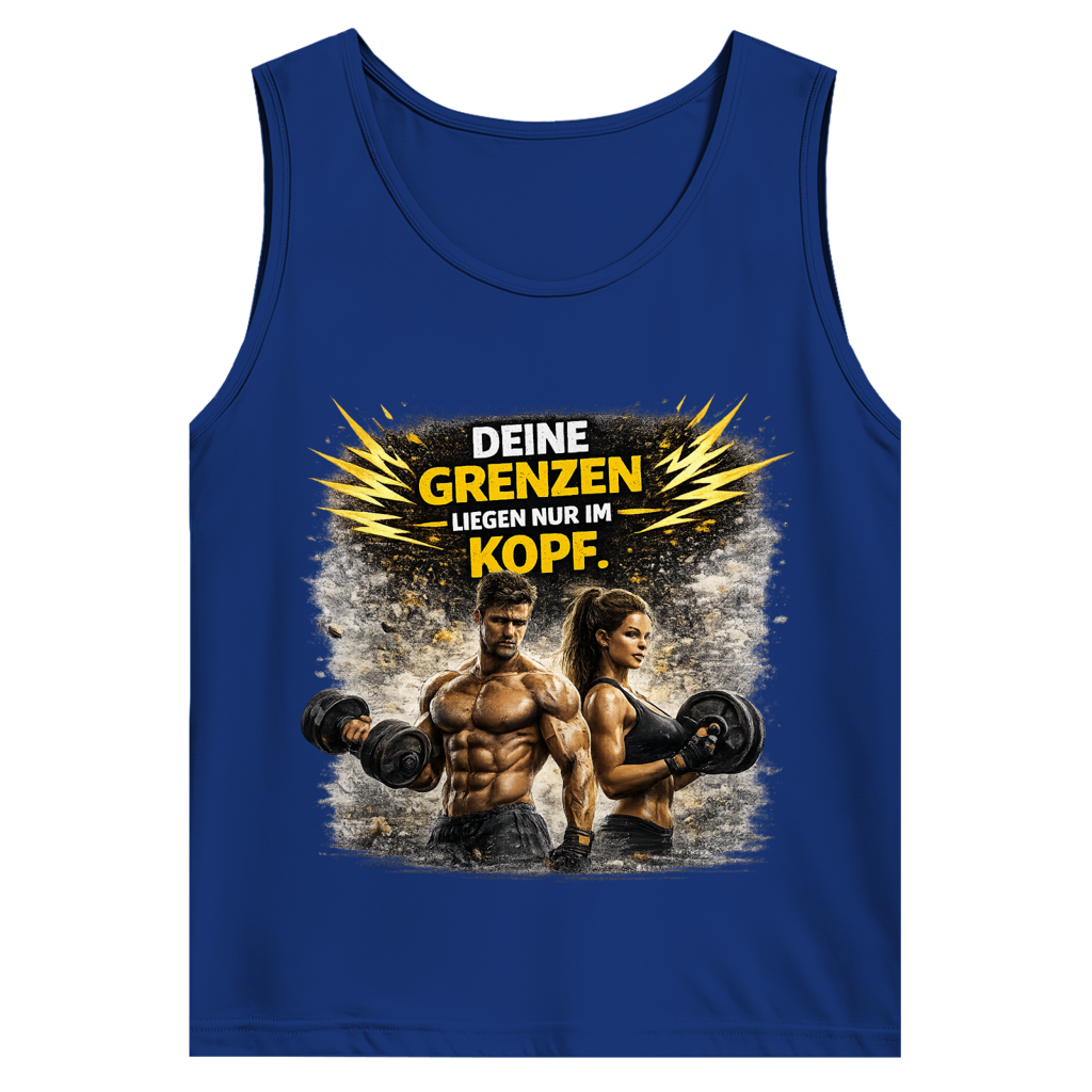 Herren Basic Tank Top Grenze im Kopf Fitness