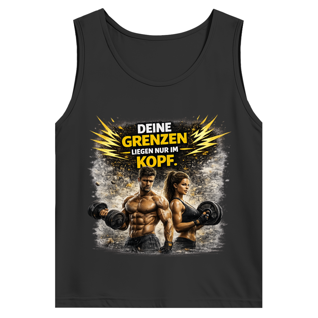 Herren Basic Tank Top Grenze im Kopf Fitness