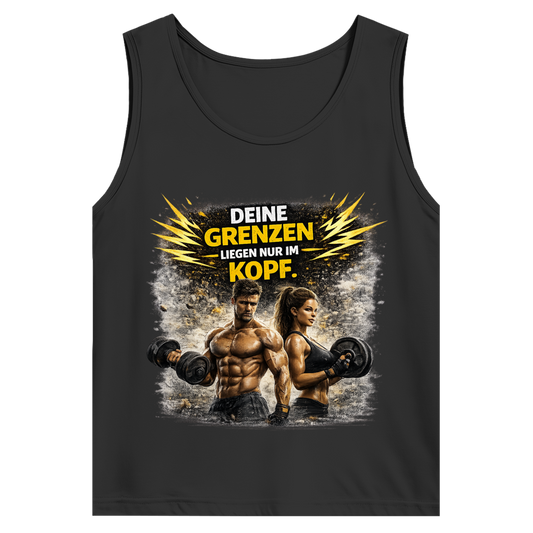 Herren Basic Tank Top Grenze im Kopf Fitness