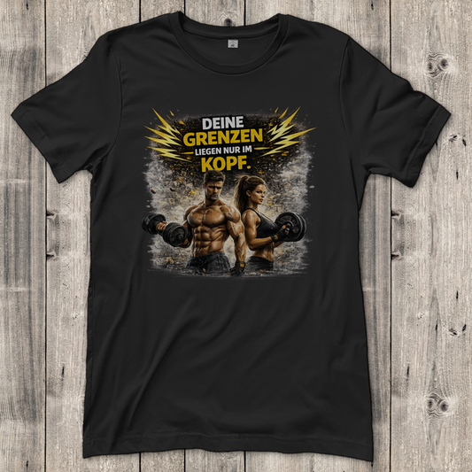 Damen T-Shirt Grenze im Kopf Fitness