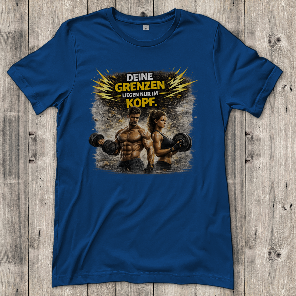 Damen T-Shirt Grenze im Kopf Fitness