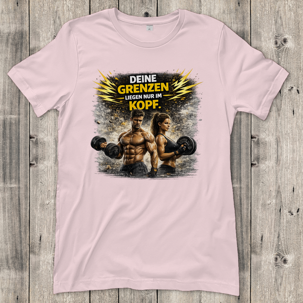 Damen T-Shirt Grenze im Kopf Fitness