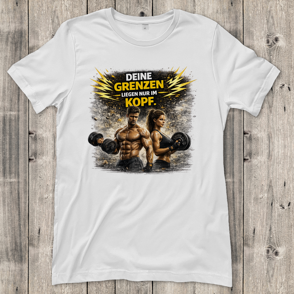 Damen T-Shirt Grenze im Kopf Fitness