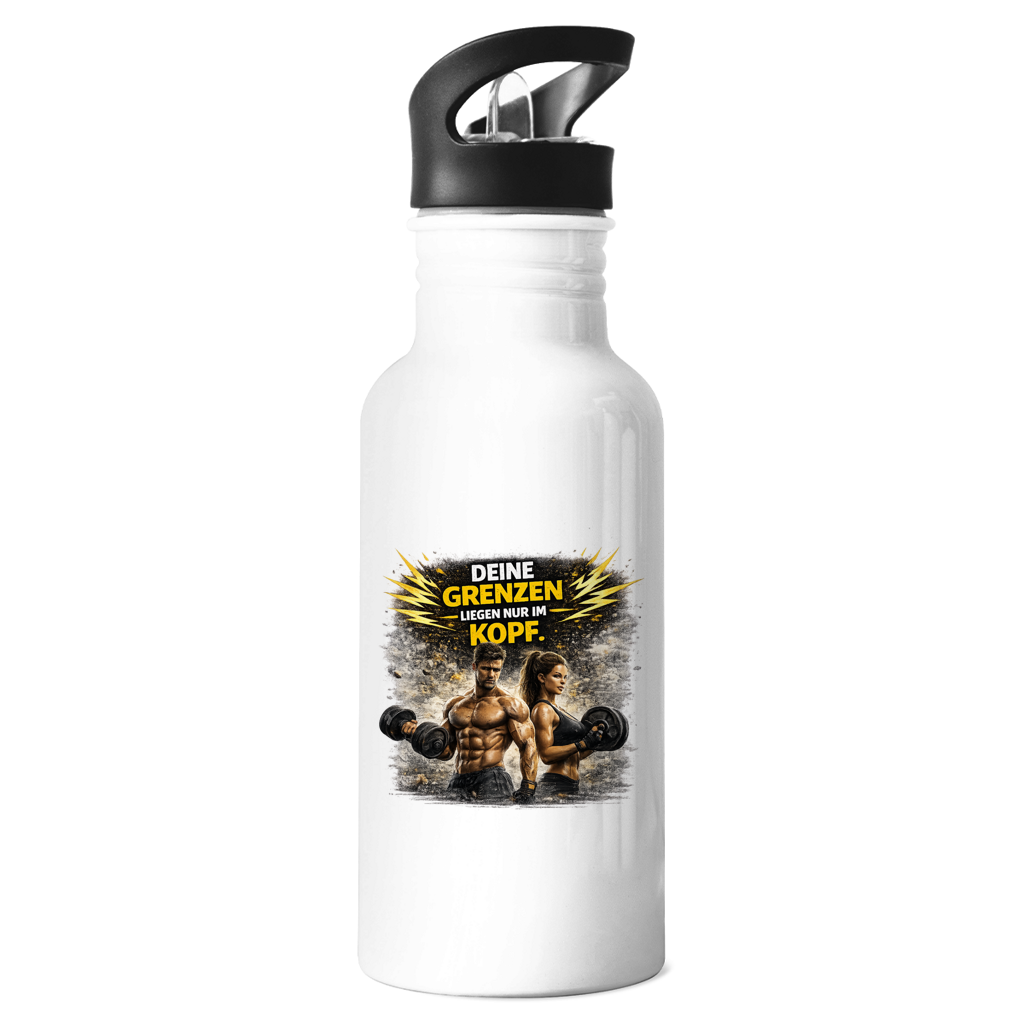 Edelstahl-Trinkflasche Grenze im Kopf Fitness