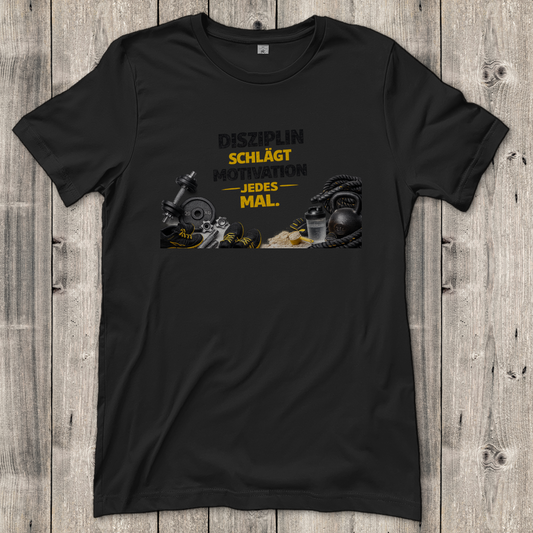 Damen T-Shirt Disziplin über Motivation im Fitnessstudio