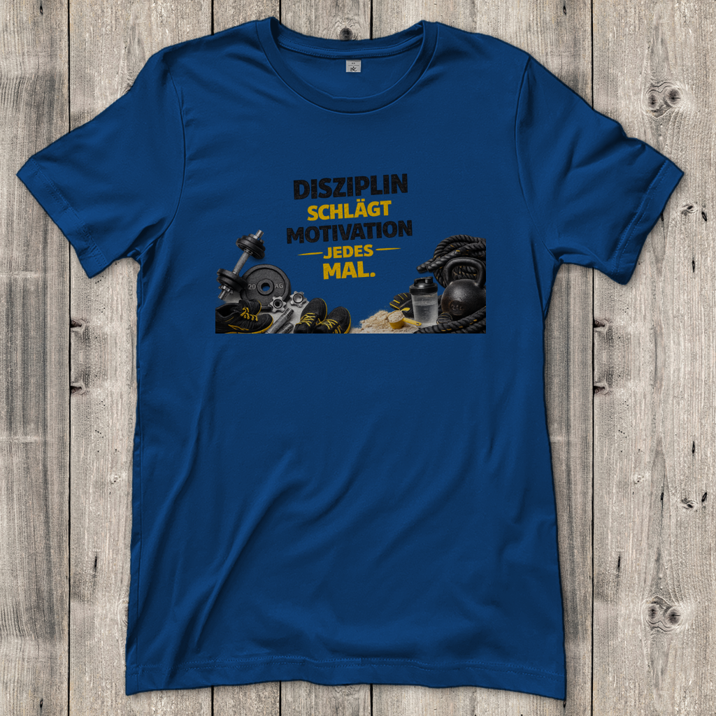 Damen T-Shirt Disziplin über Motivation im Fitnessstudio