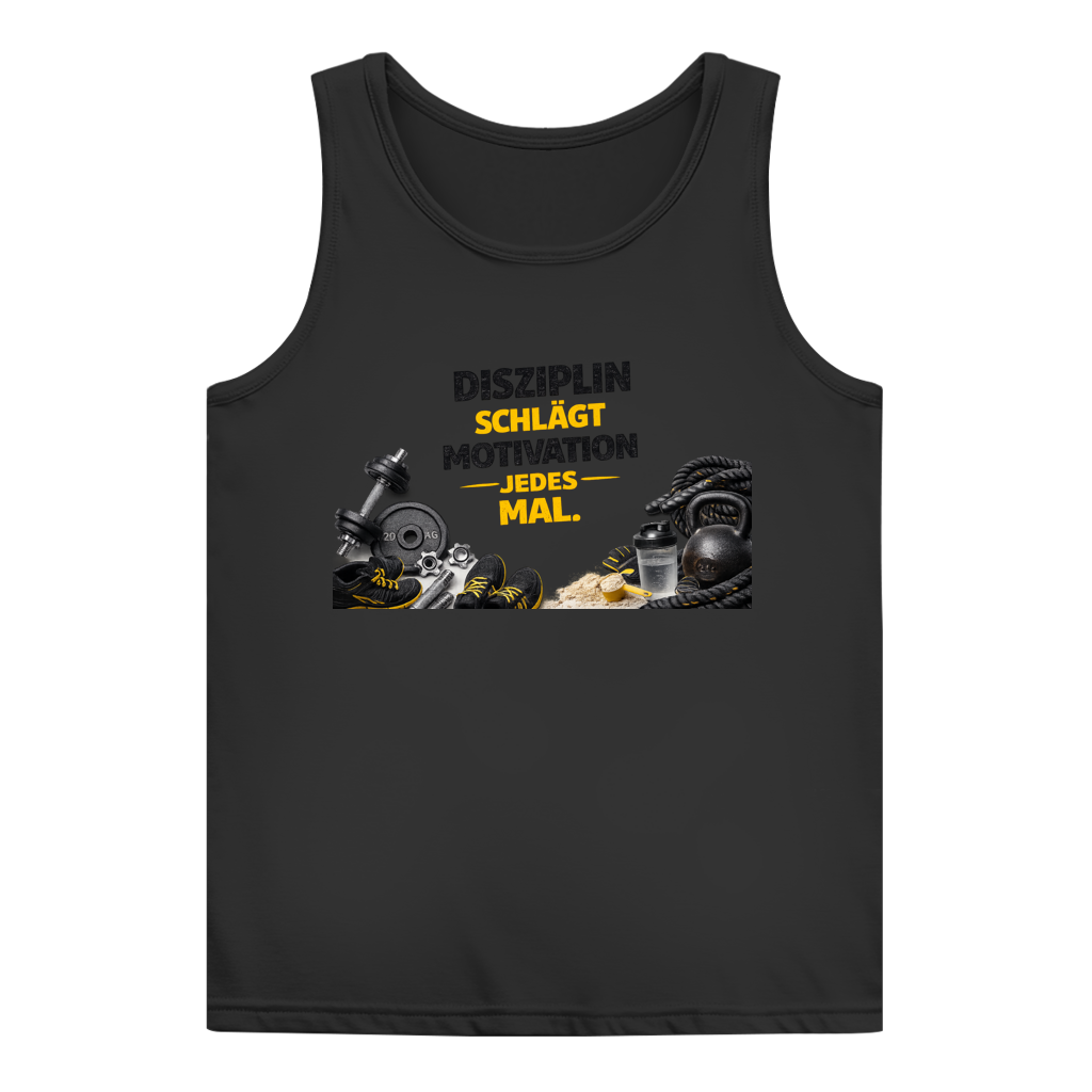Damen Basic Tank Top Disziplin über Motivation im Fitnessstudio