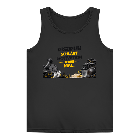 Damen Basic Tank Top Disziplin über Motivation im Fitnessstudio