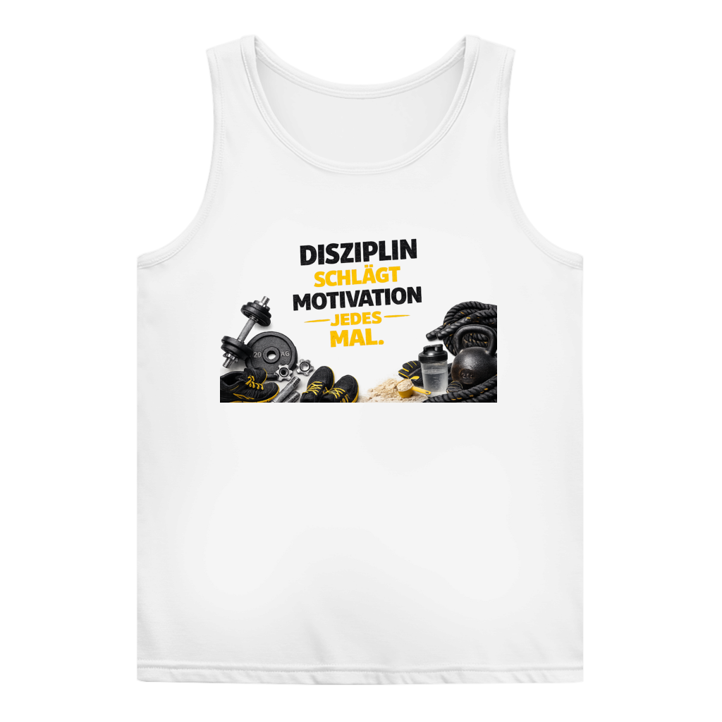 Damen Basic Tank Top Disziplin über Motivation im Fitnessstudio
