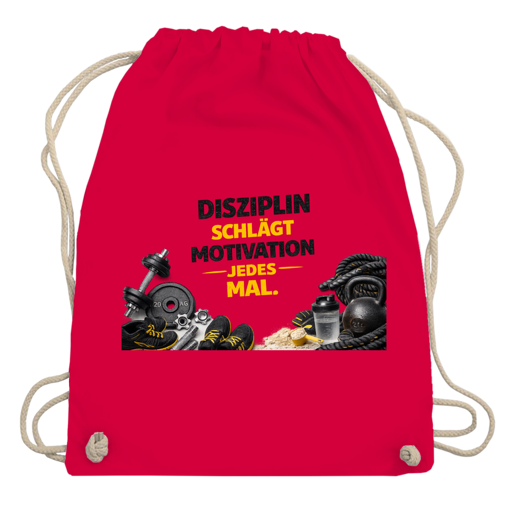 Turnbeutel Disziplin über Motivation im Fitnessstudio