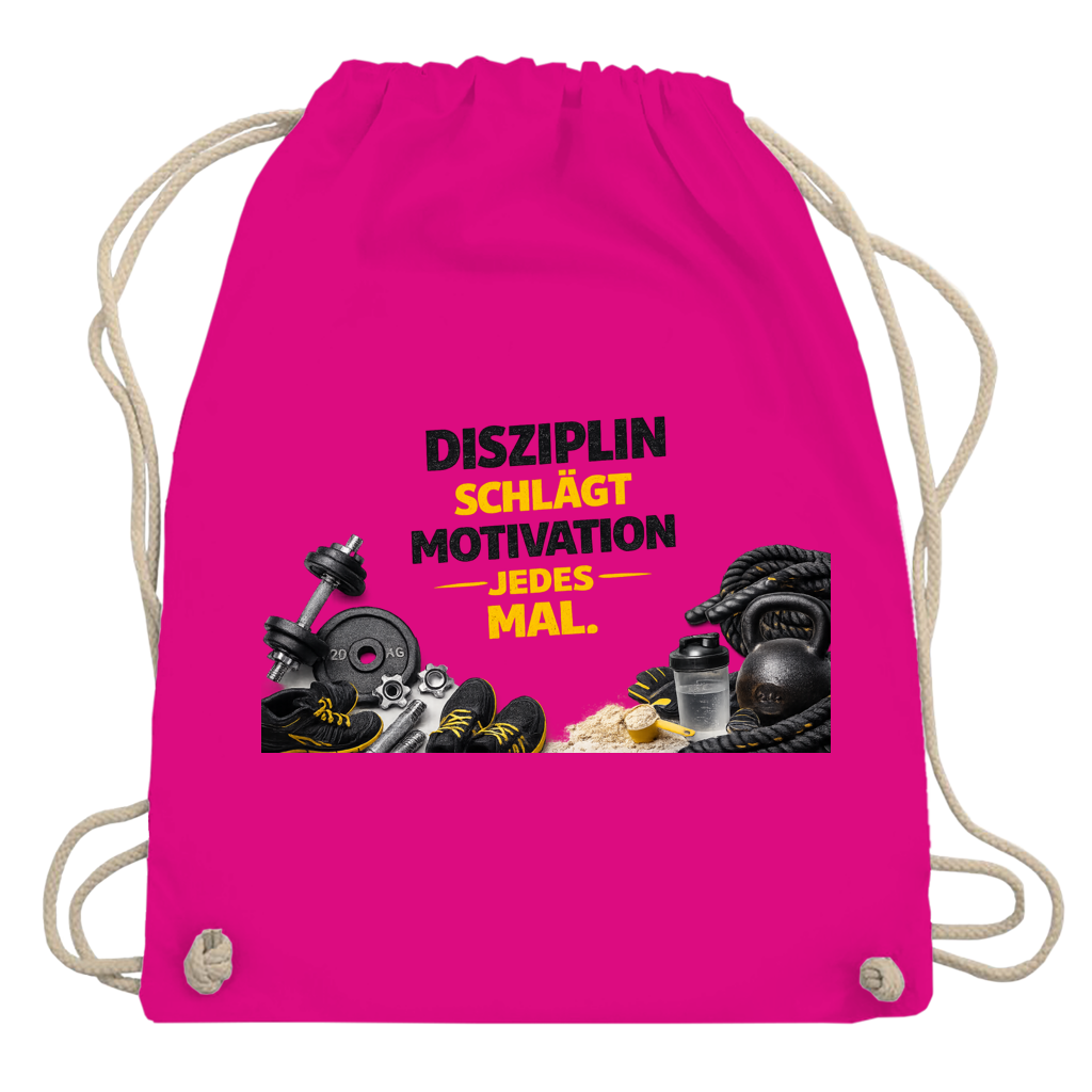 Turnbeutel Disziplin über Motivation im Fitnessstudio