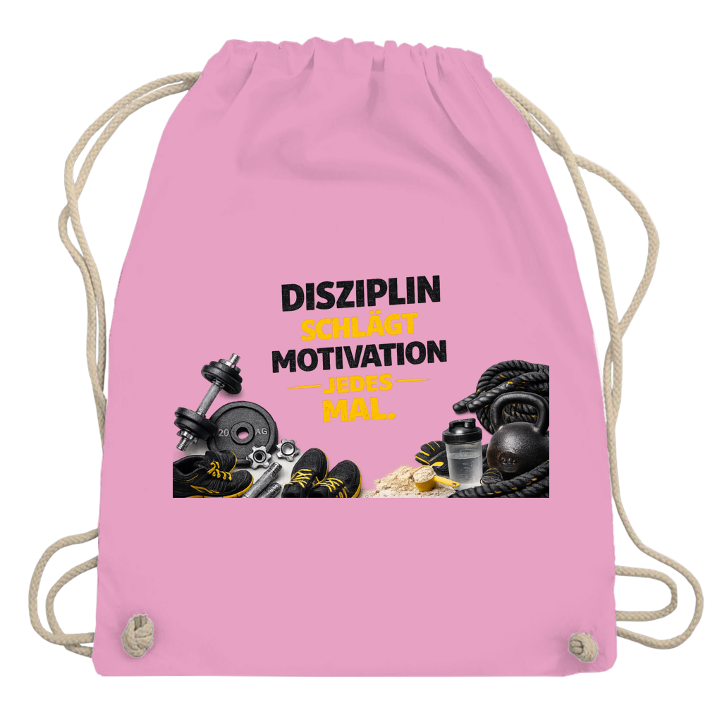 Turnbeutel Disziplin über Motivation im Fitnessstudio