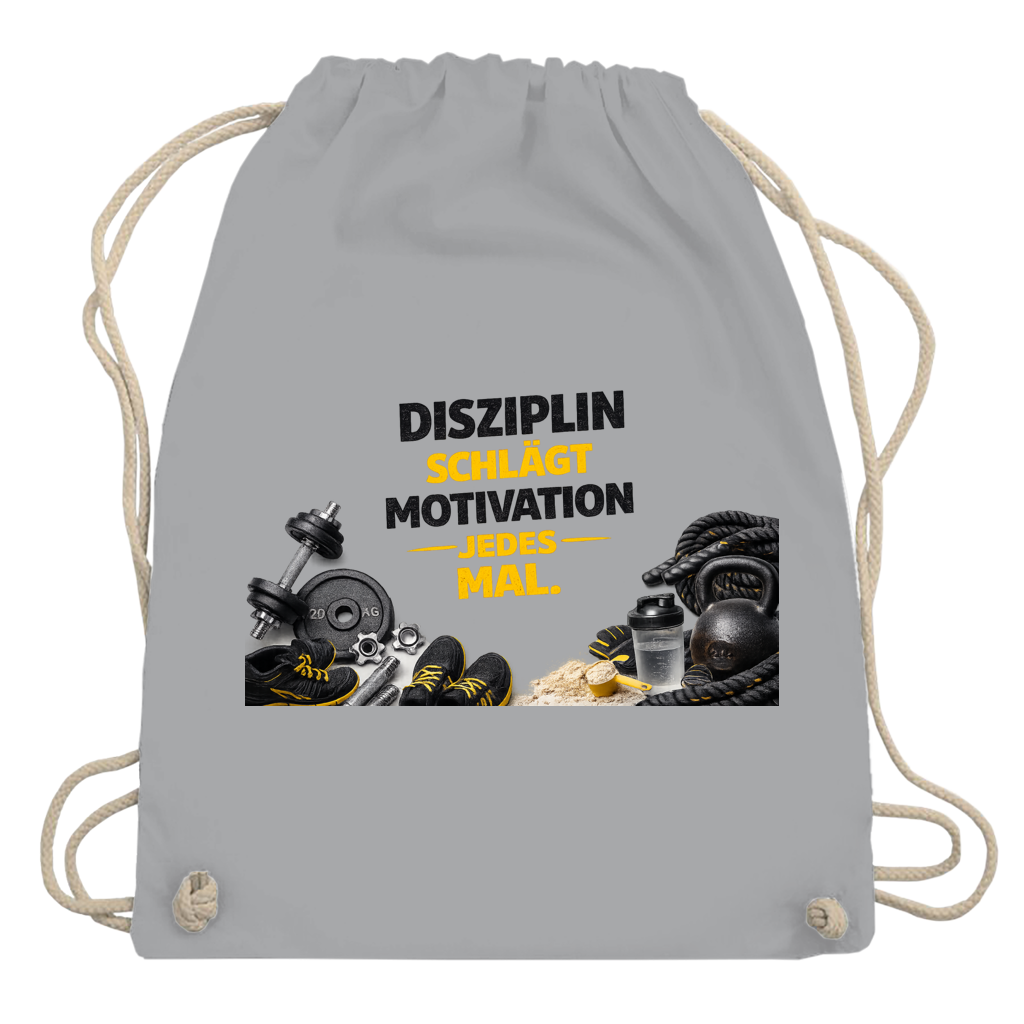 Turnbeutel Disziplin über Motivation im Fitnessstudio