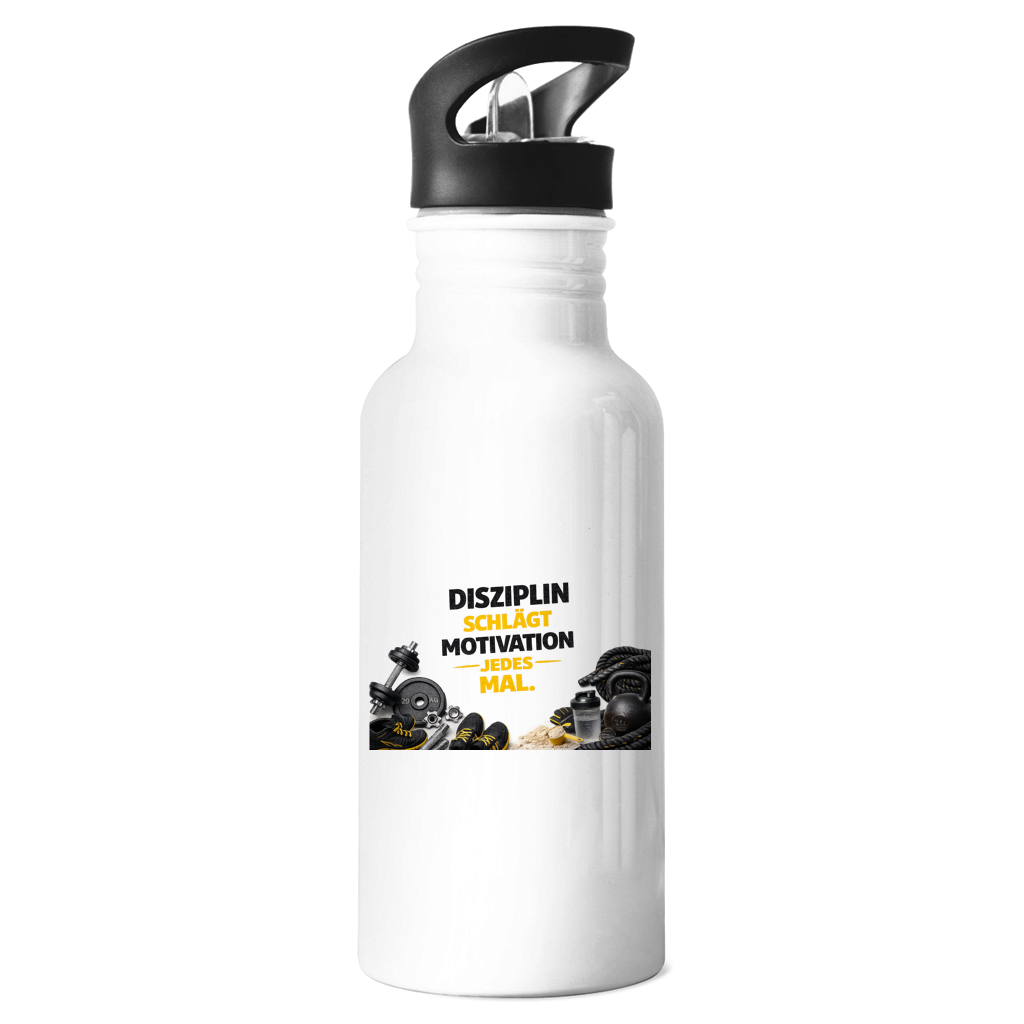 Edelstahl-Trinkflasche Disziplin über Motivation im Fitnessstudio