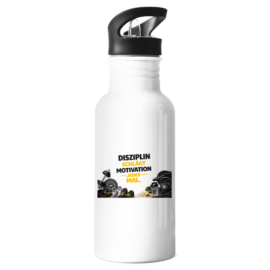 Edelstahl-Trinkflasche Disziplin über Motivation im Fitnessstudio