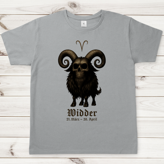 Herren T-Shirt Dämonischer Widder mit gothic Schriftzug