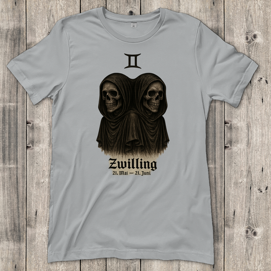 Damen T-Shirt Zwilling des Todes mit astrologischem Symbol