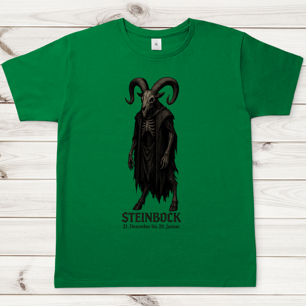 Herren T-Shirt Dämonischer Steinbock mit Kapuzenumhang