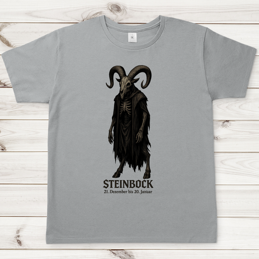 Herren T-Shirt Dämonischer Steinbock mit Kapuzenumhang