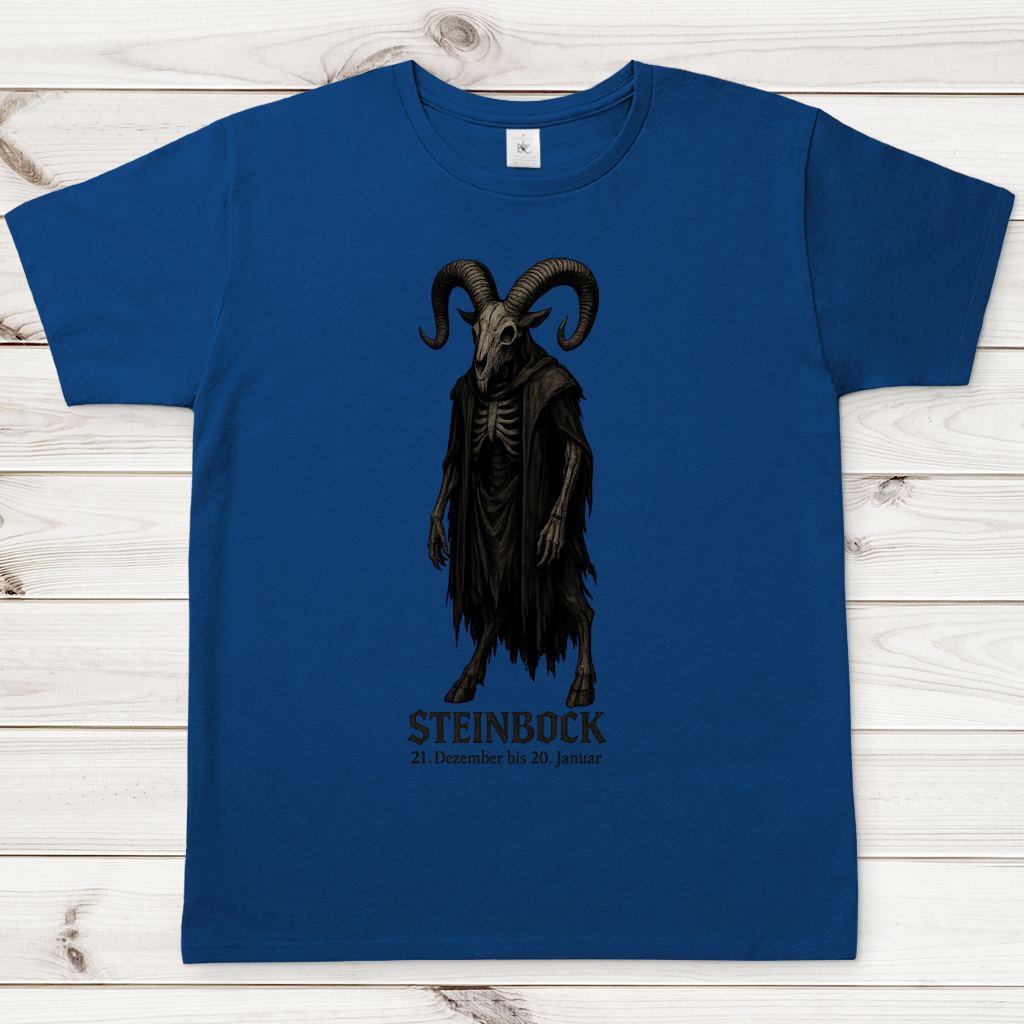 Herren T-Shirt Dämonischer Steinbock mit Kapuzenumhang