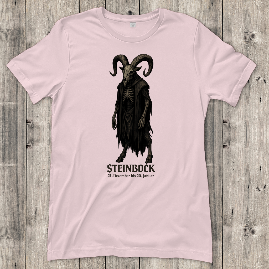 Damen T-Shirt Dämonischer Steinbock mit Kapuzenumhang