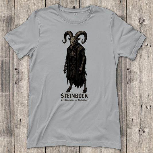 Damen T-Shirt Dämonischer Steinbock mit Kapuzenumhang