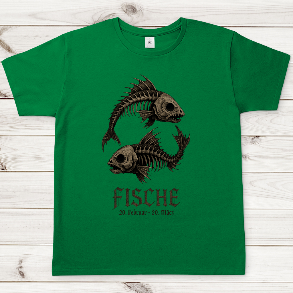 Herren T-Shirt Skeletalfische im Yin-Yang-Muster