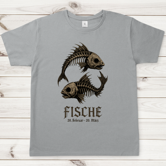 Herren T-Shirt Skeletalfische im Yin-Yang-Muster