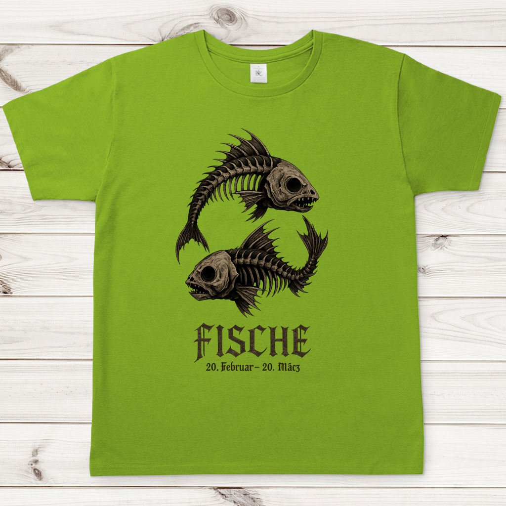 Herren T-Shirt Skeletalfische im Yin-Yang-Muster