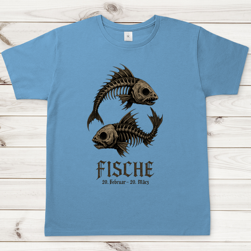Herren T-Shirt Skeletalfische im Yin-Yang-Muster