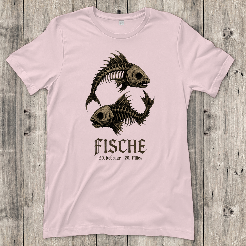 Damen T-Shirt Skeletalfische im Yin-Yang-Muster
