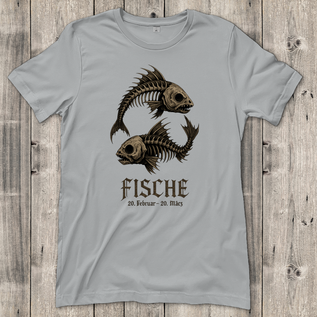 Damen T-Shirt Skeletalfische im Yin-Yang-Muster