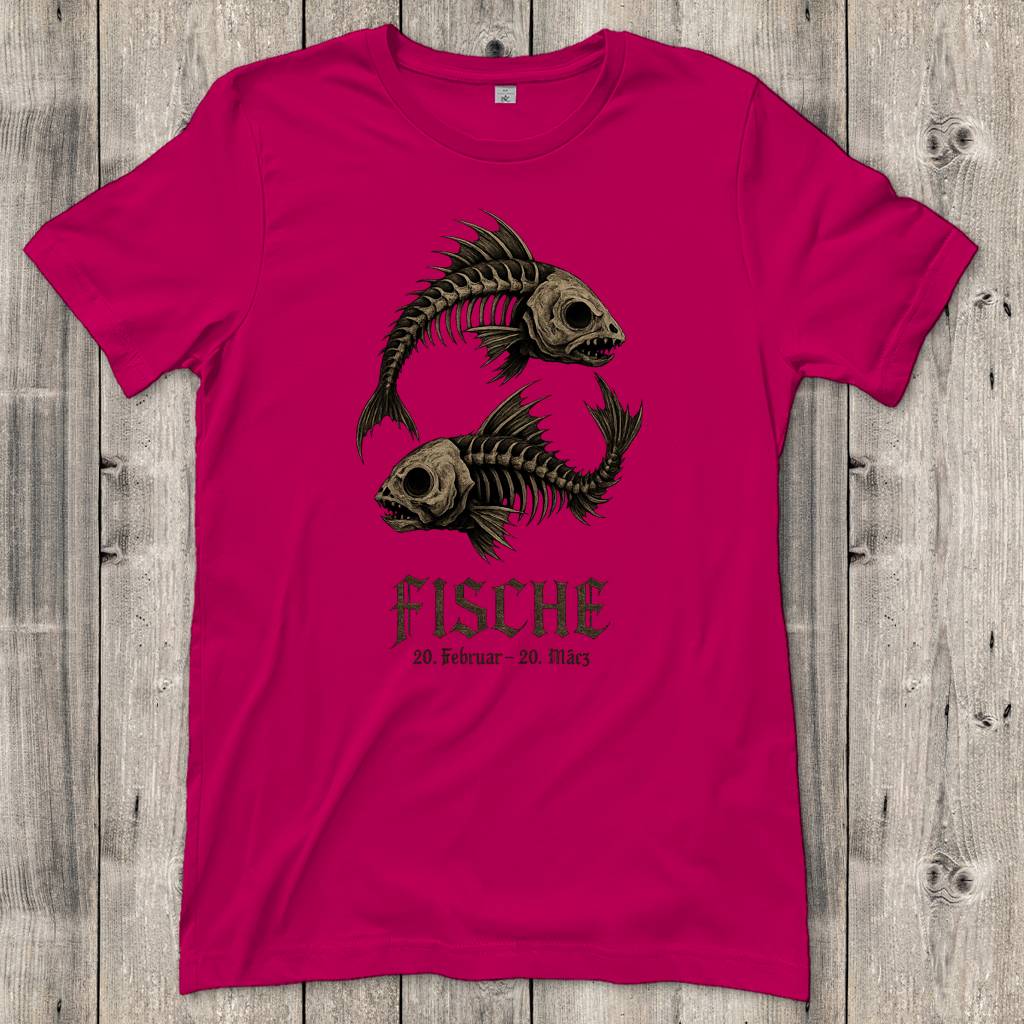 Damen T-Shirt Skeletalfische im Yin-Yang-Muster