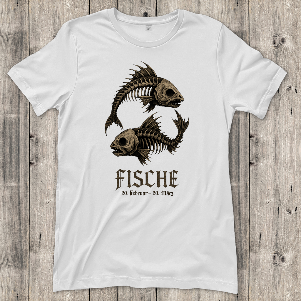 Damen T-Shirt Skeletalfische im Yin-Yang-Muster