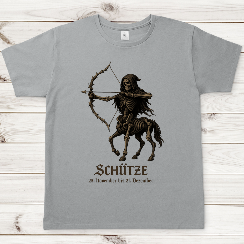 Herren T-Shirt Skelett-Schütze des Zodiaks