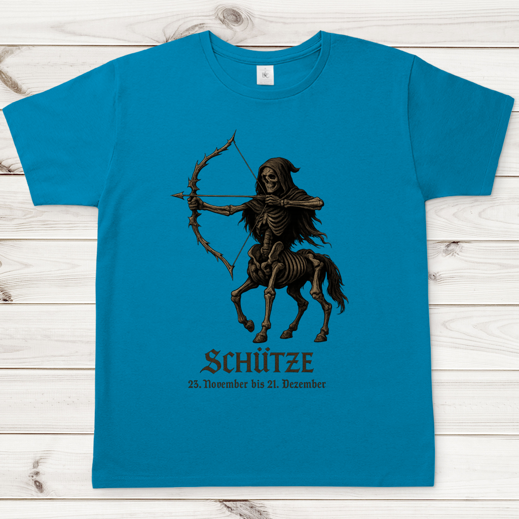 Herren T-Shirt Skelett-Schütze des Zodiaks