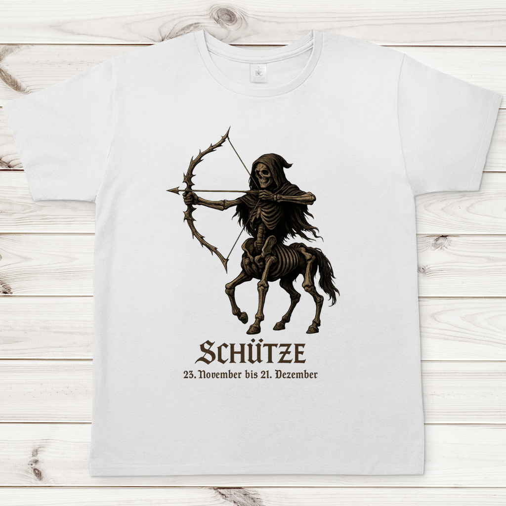 Herren T-Shirt Skelett-Schütze des Zodiaks