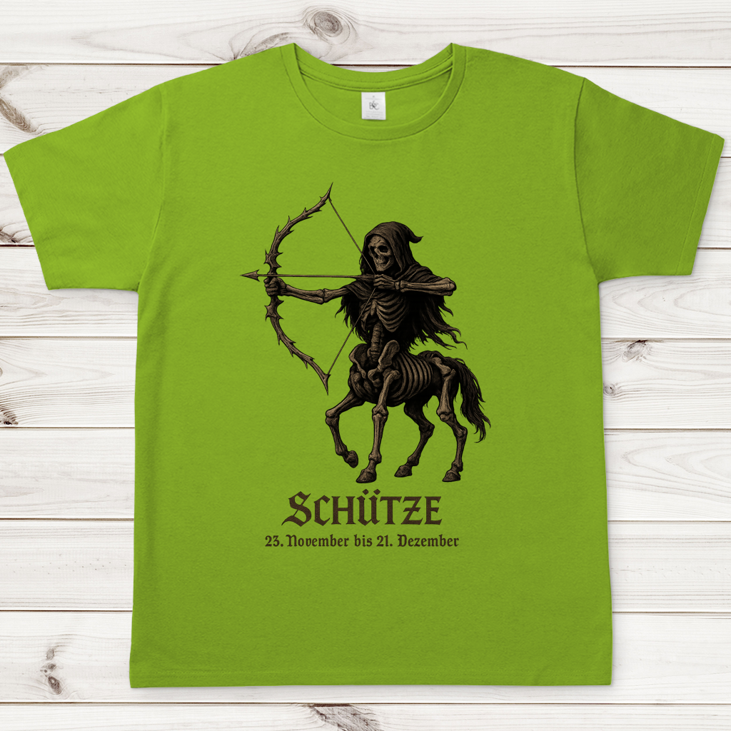 Herren T-Shirt Skelett-Schütze des Zodiaks