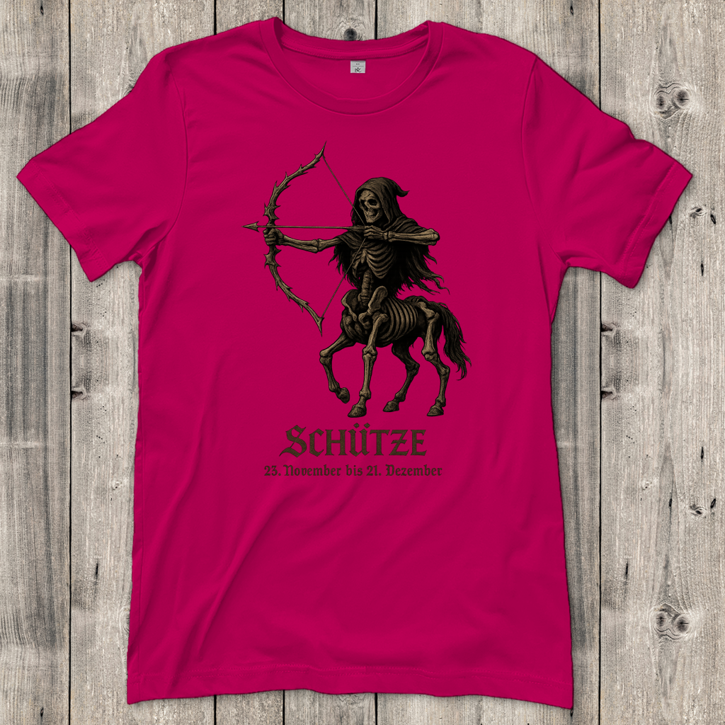 Damen T-Shirt Skelett-Schütze des Zodiaks