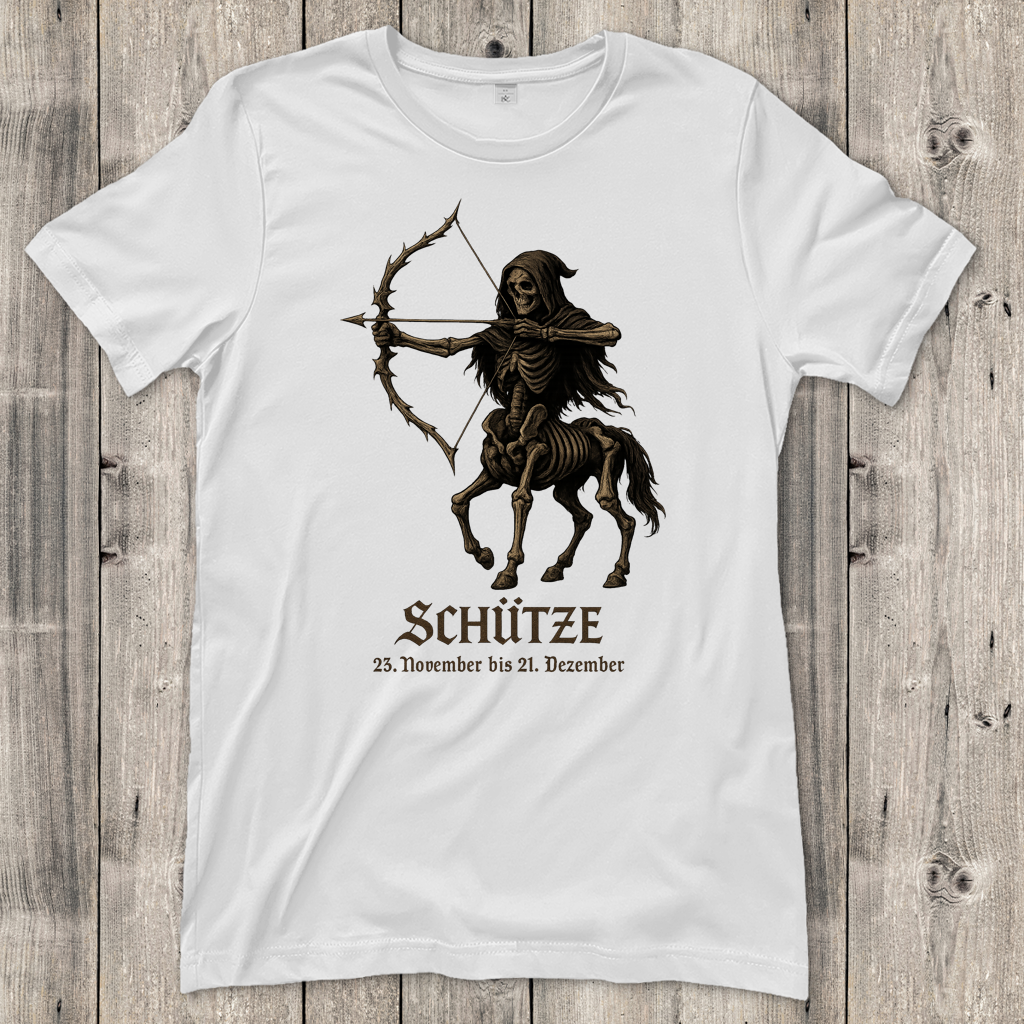 Damen T-Shirt Skelett-Schütze des Zodiaks