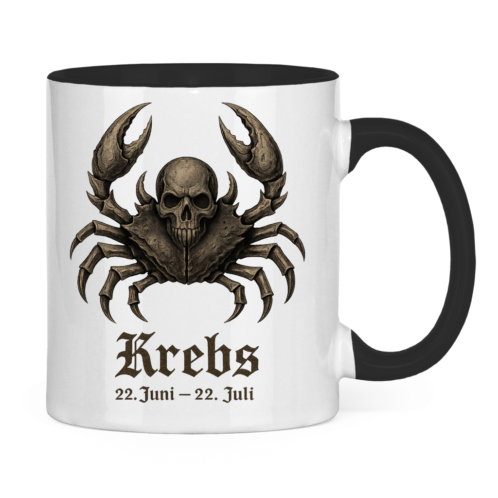 Tasse zweifarbig Krebs das macabre Tierkreiszeichen