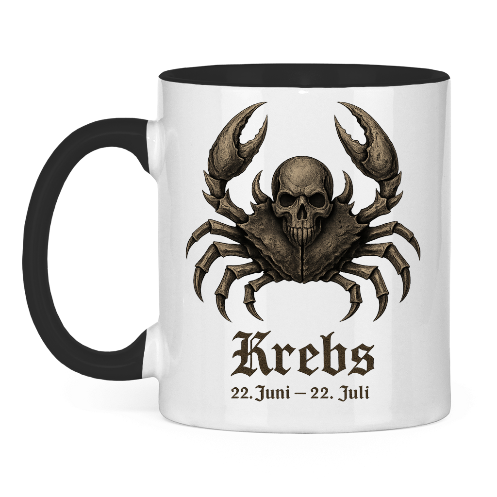 Tasse zweifarbig Krebs das macabre Tierkreiszeichen