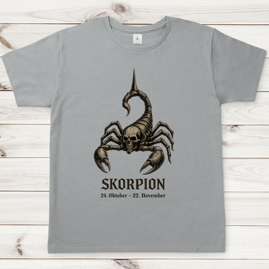 Herren T-Shirt Skelett-Skorpion der Sternzeichen Skorpion