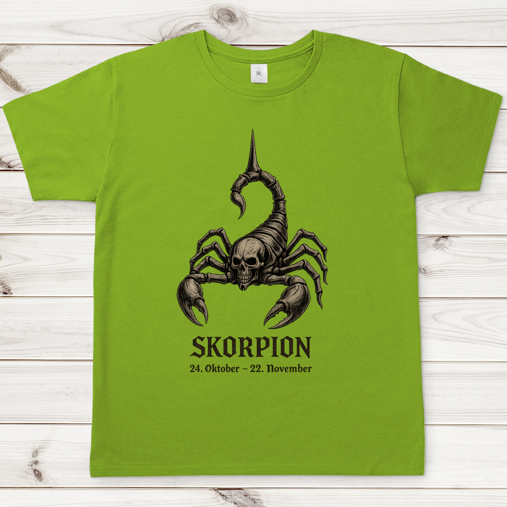 Herren T-Shirt Skelett-Skorpion der Sternzeichen Skorpion