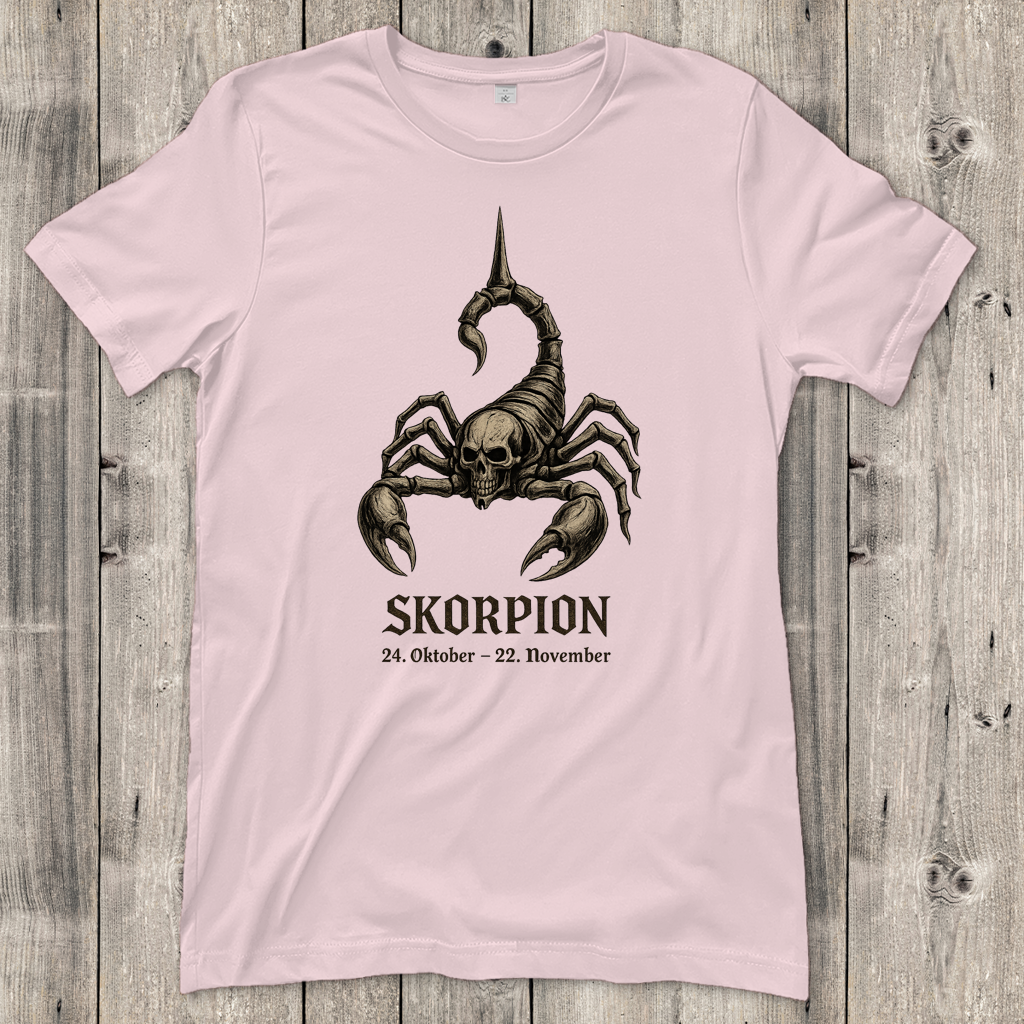 Damen T-Shirt Skelett-Skorpion der Sternzeichen Skorpion