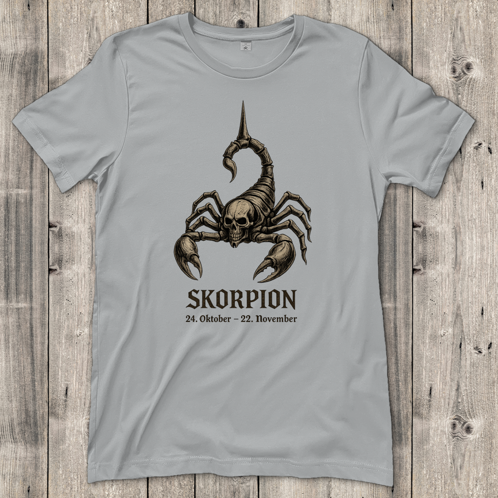 Damen T-Shirt Skelett-Skorpion der Sternzeichen Skorpion