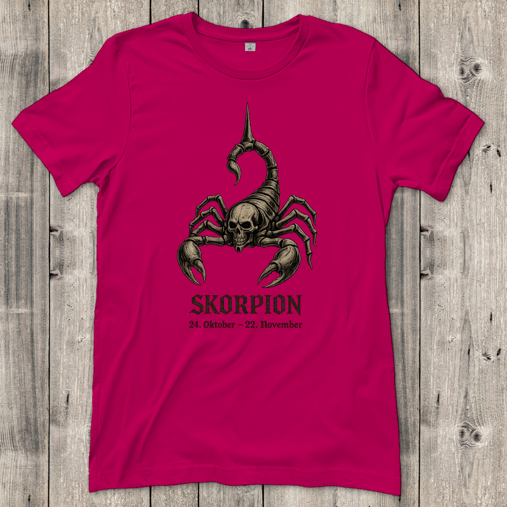 Damen T-Shirt Skelett-Skorpion der Sternzeichen Skorpion