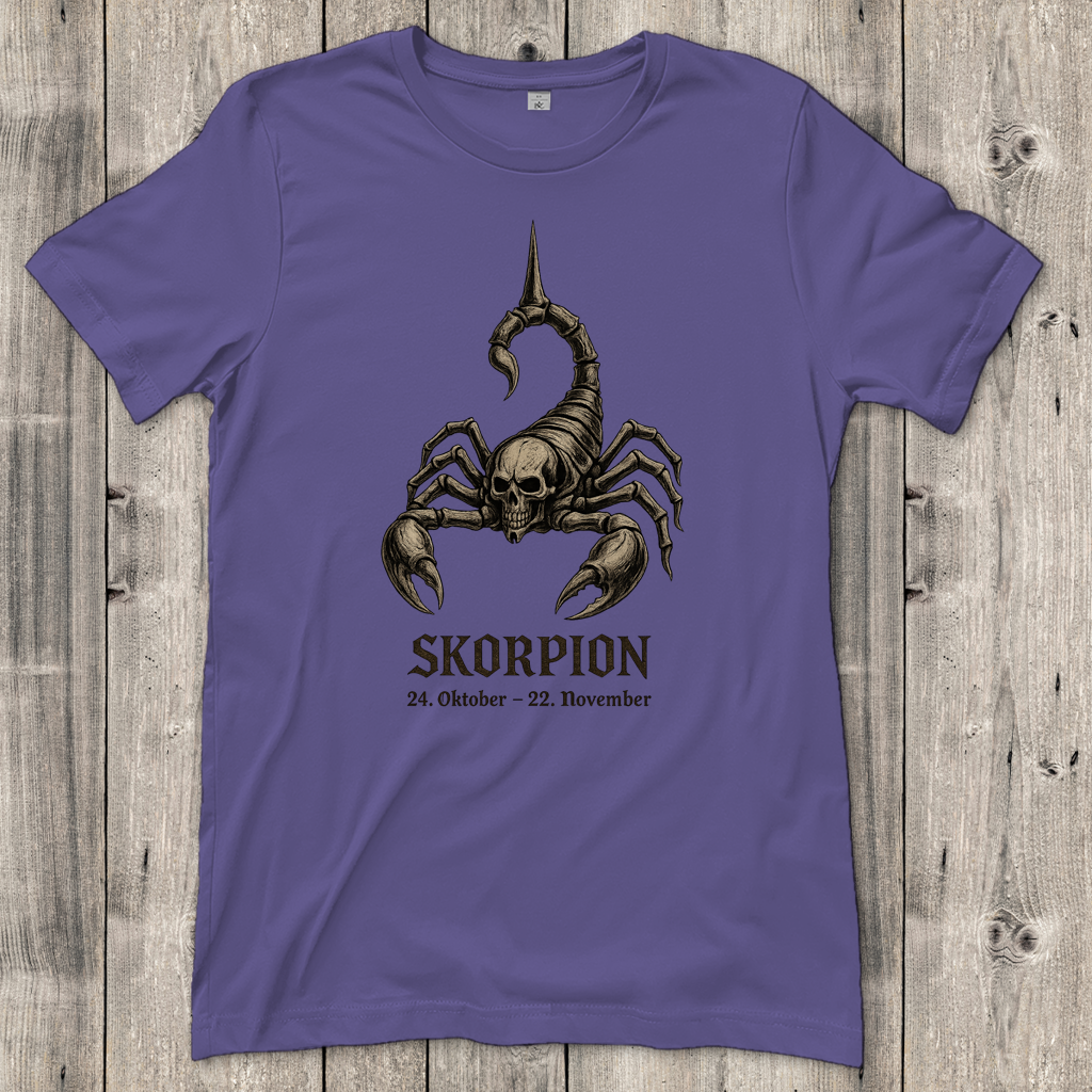 Damen T-Shirt Skelett-Skorpion der Sternzeichen Skorpion