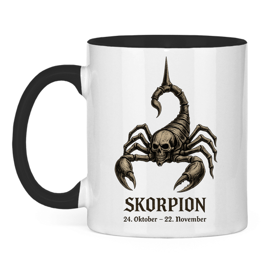 Tasse zweifarbig Skelett-Skorpion der Sternzeichen Skorpion