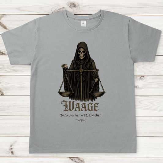 Herren T-Shirt Waage Skelett